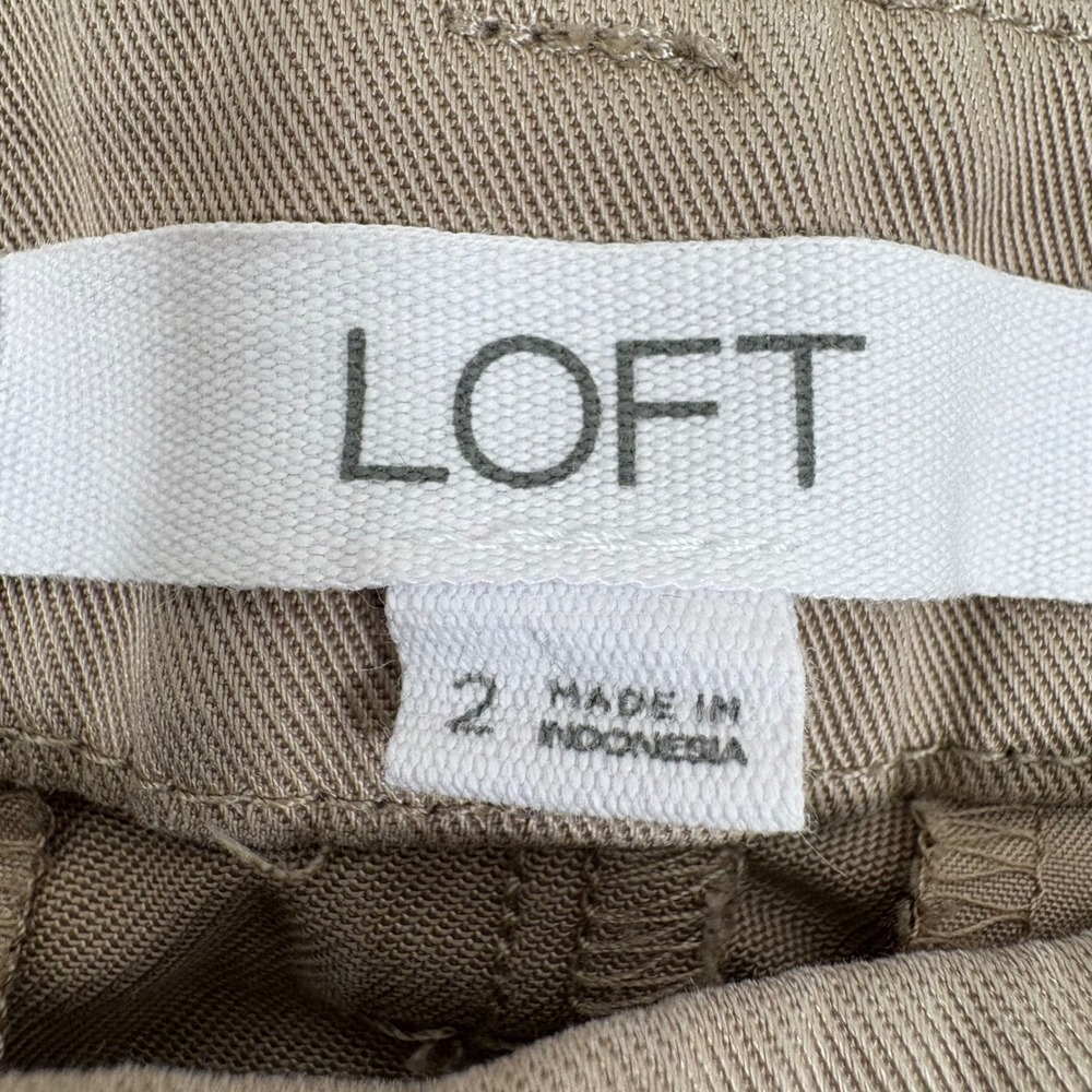 LOFT Wide Leg Pants Womens 2 Tan Beige High Rise Lyocell Trousers Old Money - Picture 2 of 10